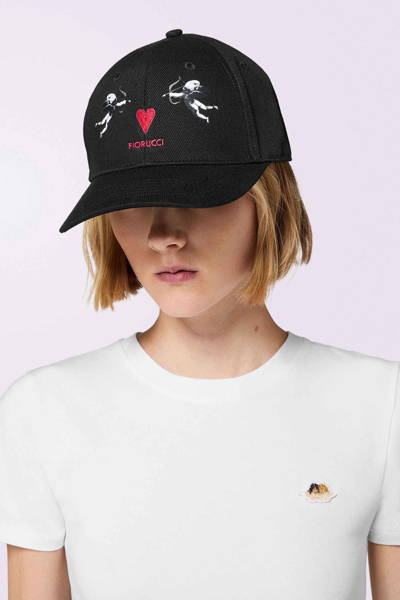 Double Cupid Logo Cap Black
